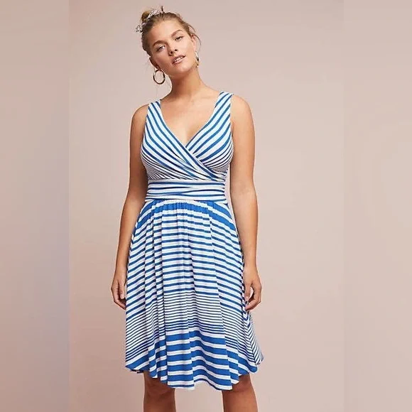 Anthropologie Kythira Striped Midi Dress - Picture 1 of 6